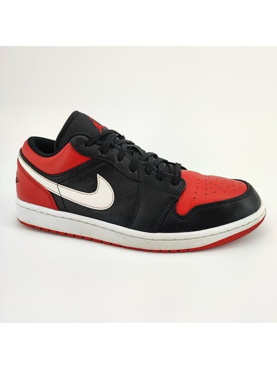 Nike Air Jordan 1 Low Men\'s Size 9 US Sneakers Leather Black Athletic 553558-066 main image 9